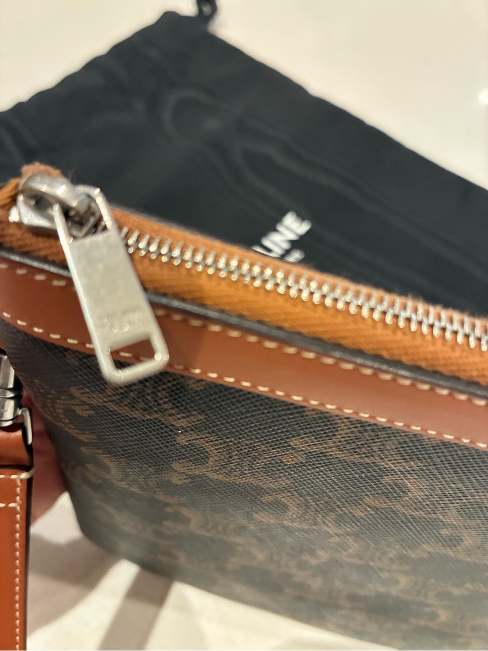 Celine Triomphe Monogram Pouch with wrist strap - Picture 6 of 8